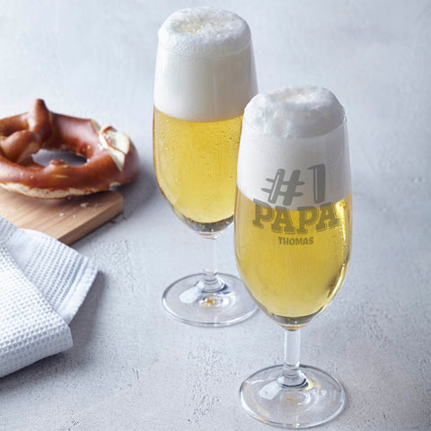 Leonardo Bierglas mit Gravur "#1 Papa" mit Namen