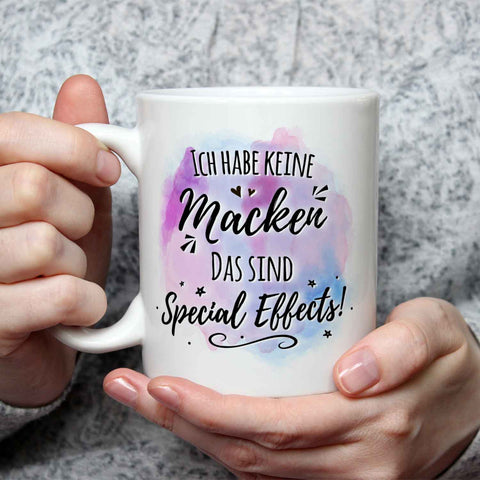 Bedruckte Tasse mit Spruch - Ich habe keine Macken