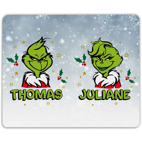 Bedrucktes Mousepad - Grinch mit Namen