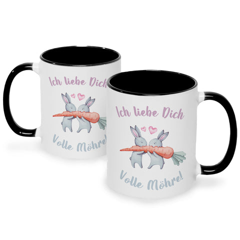 Bedruckte Tasse mit Spruch Volle Möhre