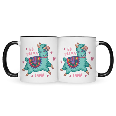 Bedruckte Tasse mit Spruch No Drama Lama