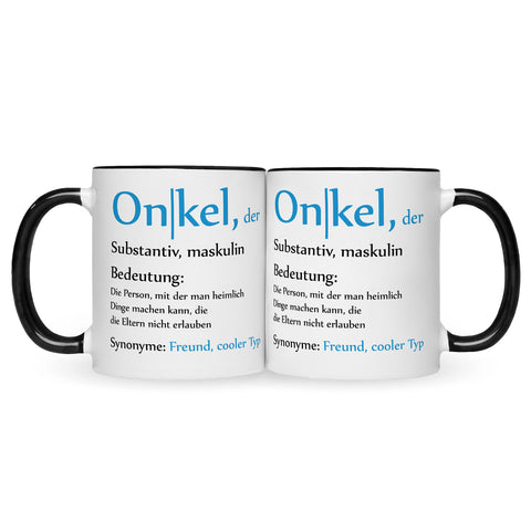 Bedruckte Tasse mit Spruch Onkel Definition