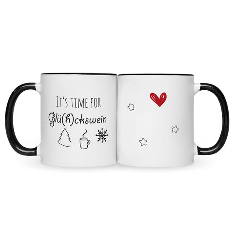 Bedruckte Tasse mit Weihnachtsmotiv - Its time for Glühckswein