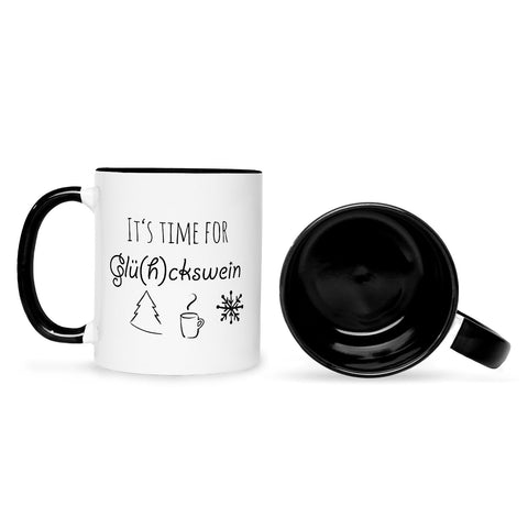 Bedruckte Tasse mit Weihnachtsmotiv - Its time for Glühckswein