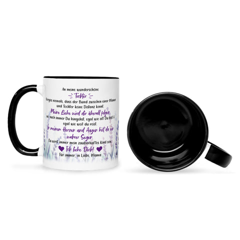 Bedruckte Tasse mit Spruch von Mama für die Tochter