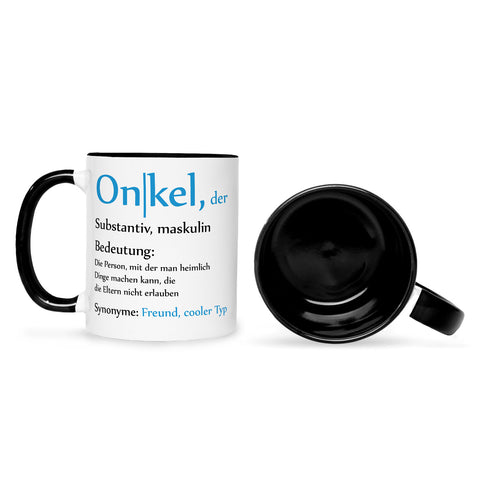 Bedruckte Tasse mit Spruch Onkel Definition