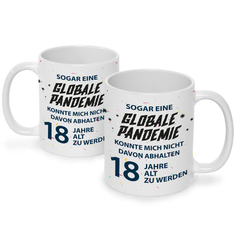 Bedruckte Tasse Pandemie Geburtstag