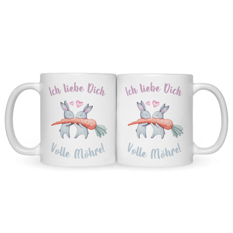 Bedruckte Tasse mit Spruch Volle Möhre