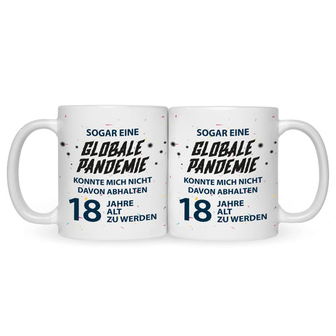 Bedruckte Tasse Pandemie Geburtstag