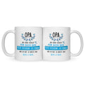 Bedruckte Tasse mit Spruch Opa wir haben versucht für dich das beste Geschenk zu finden