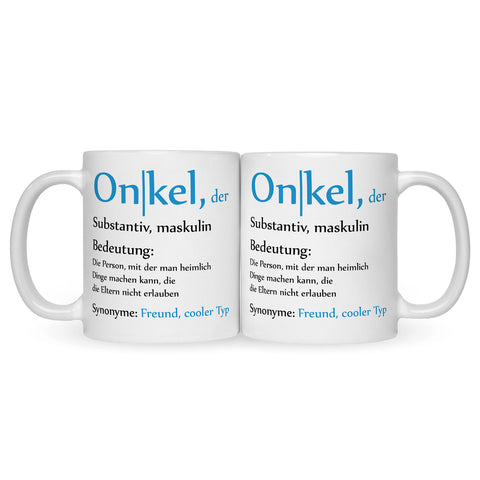 Bedruckte Tasse mit Spruch Onkel Definition