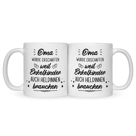 Bedruckte Tasse mit Spruch Heldenhafte Großeltern