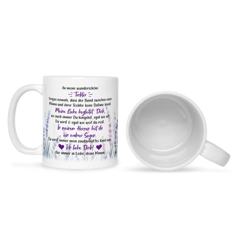 Bedruckte Tasse mit Spruch von Mama für die Tochter