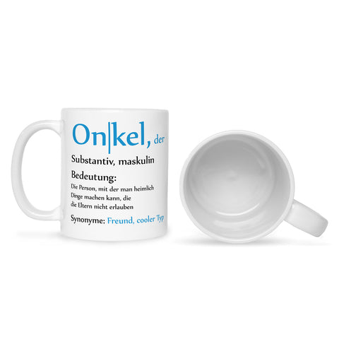 Bedruckte Tasse mit Spruch Onkel Definition