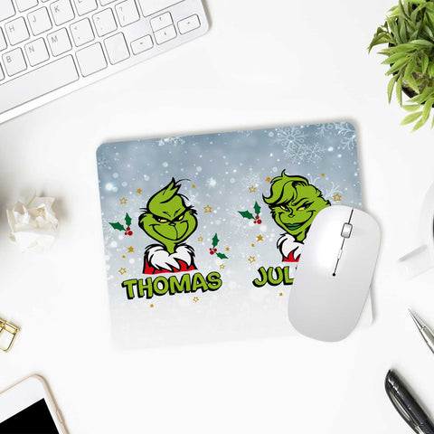 Bedrucktes Mousepad - Grinch mit Namen