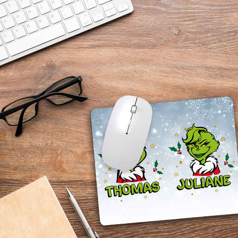 Bedrucktes Mousepad - Grinch mit Namen