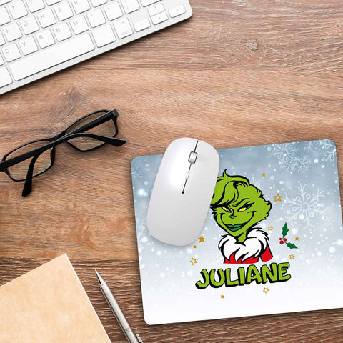 Bedrucktes Mousepad - Grinch mit Namen