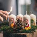 Kleine Kerzen Advent Hirsche - Adventskerzen im 4er Set