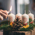 Kleine Kerzen Advent Floral - Adventskerzen im 4er Set