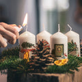 Kleine Kerzen Advent Weihnachtsmotive - Adventskerzen im 4er Set