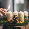 Kleine Kerzen Advent Goldziffern - Adventskerzen im 4er Set