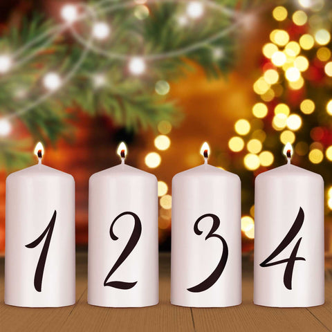 Kleine Kerzen Advent Ziffern - Adventskerzen im 4er Set