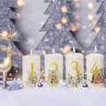 Kleine Kerzen Advent Goldziffern - Adventskerzen im 4er Set