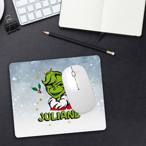 Bedrucktes Mousepad - Grinch mit Namen