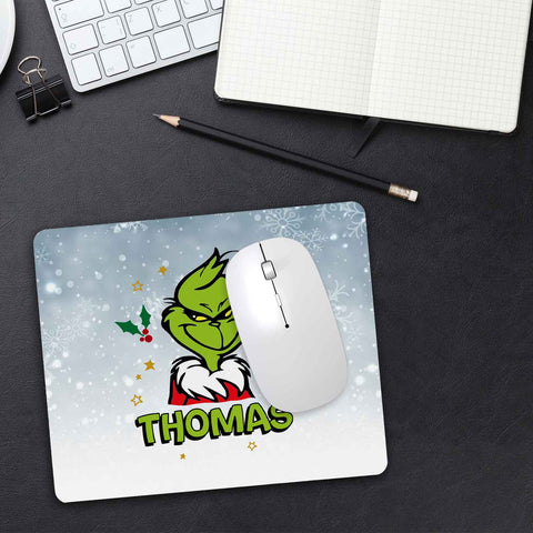 Bedrucktes Mousepad - Grinch mit Namen