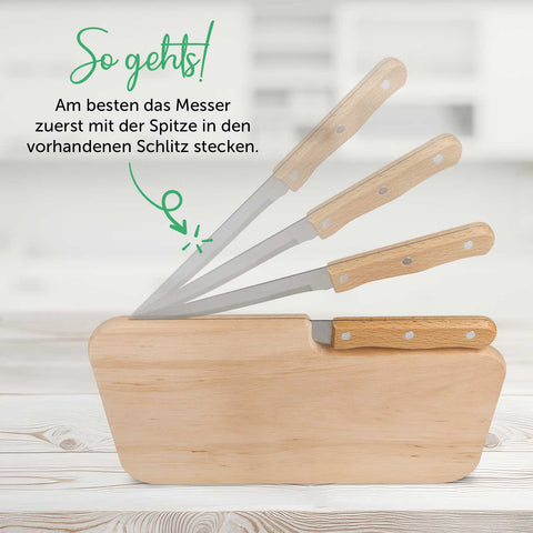 Frühstücksbrettchen mit Gravur - Inlusive Messer -  Verschiedene Motive - Personalisiert mit Namen