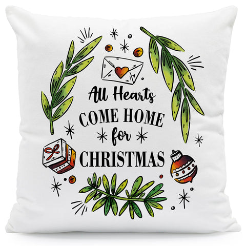 Kissen mit Weihnachtsmotiv - All Hearts come - Weihnachtsdeko - Geschenke für Frauen & Männer