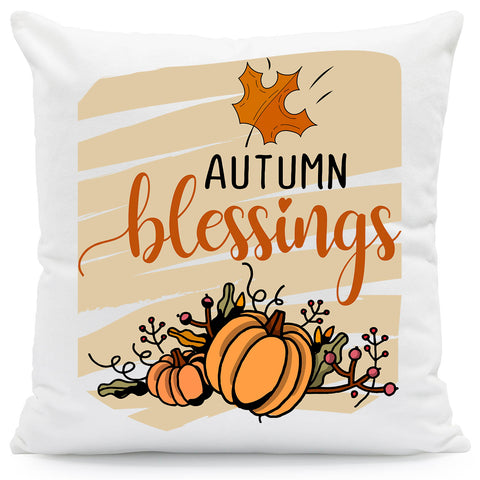 Bedrucktes Kissen mit Spruch Autumn blessings