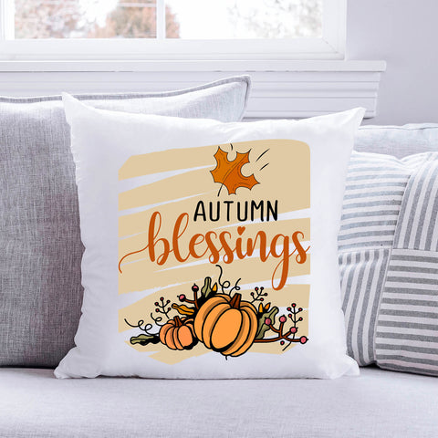 Bedrucktes Kissen mit Spruch Autumn blessings