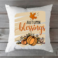 Bedrucktes Kissen mit Spruch Autumn blessings