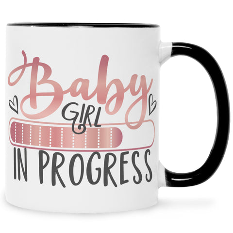 Bedruckte Tasse mit Spruch Baby in Progress