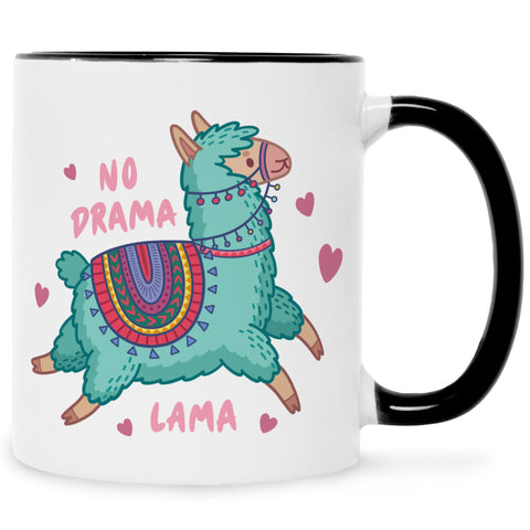 Bedruckte Tasse mit Spruch No Drama Lama