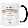 Bedruckte Tasse mit Spruch Oldtimer Geburtstag