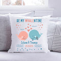 Bedrucktes Kissen mit Motiv Be my Whalentine