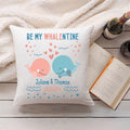 Bedrucktes Kissen mit Motiv Be my Whalentine