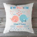 Bedrucktes Kissen mit Motiv Be my Whalentine