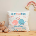 Bedrucktes Kissen mit Motiv Be my Whalentine