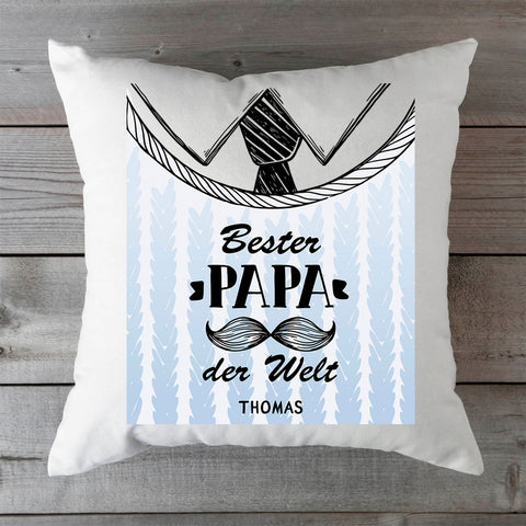 Bedrucktes Kissen mit Motiv Bester Papa der Welt