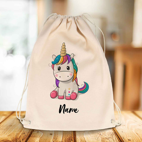 Bedruckter Turnbeutel für Kinder im Cute Unicorn Design