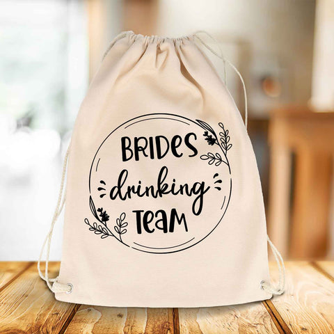 Bedruckter Turnbeutel im Brides drinking Team Design