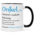 Bedruckte Tasse mit Spruch Onkel Definition