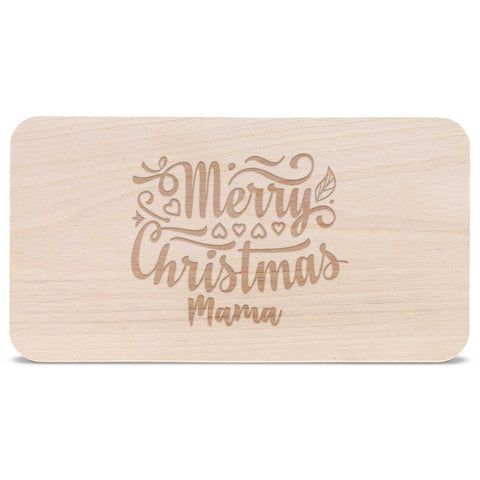 Frühstücksbrettchen aus Holz mit Gravur - Merry Christmas Mama - Weihnachtsdeko