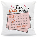 Bedrucktes Kissen mit Motiv Kalender Ich Liebe Dich