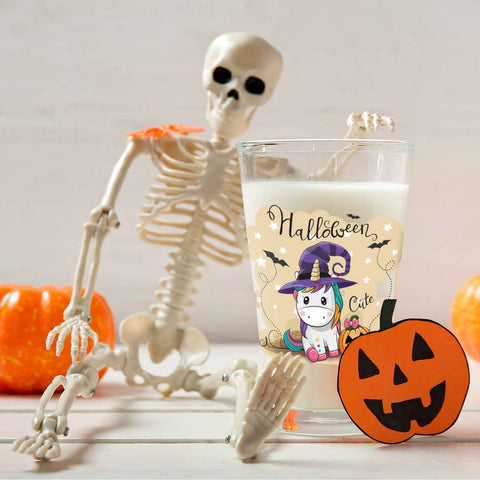 Leonardo Wasserglas mit UV-Druck "Halloween Einhorn" für Halloween