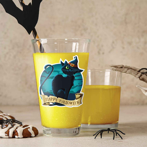 Leonardo Wasserglas mit UV-Druck "Happy Halloween Katze" für Halloween