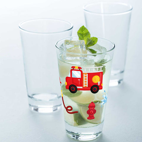 Leonardo Wasserglas mit UV-Druck "Feuerwehr" - Für Kinder im 360° Design